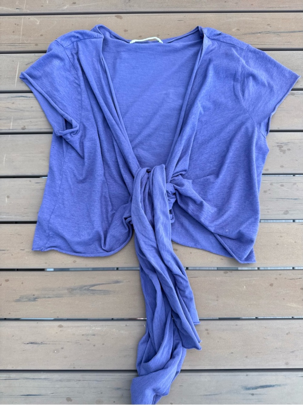 Velvet Purple Front-Tie Crop Top